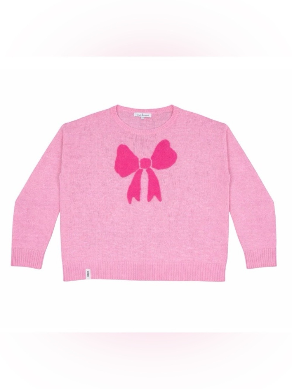 Simply Southern Pink Bow Sweater L/XL Lightweight Knit Preppy Cute